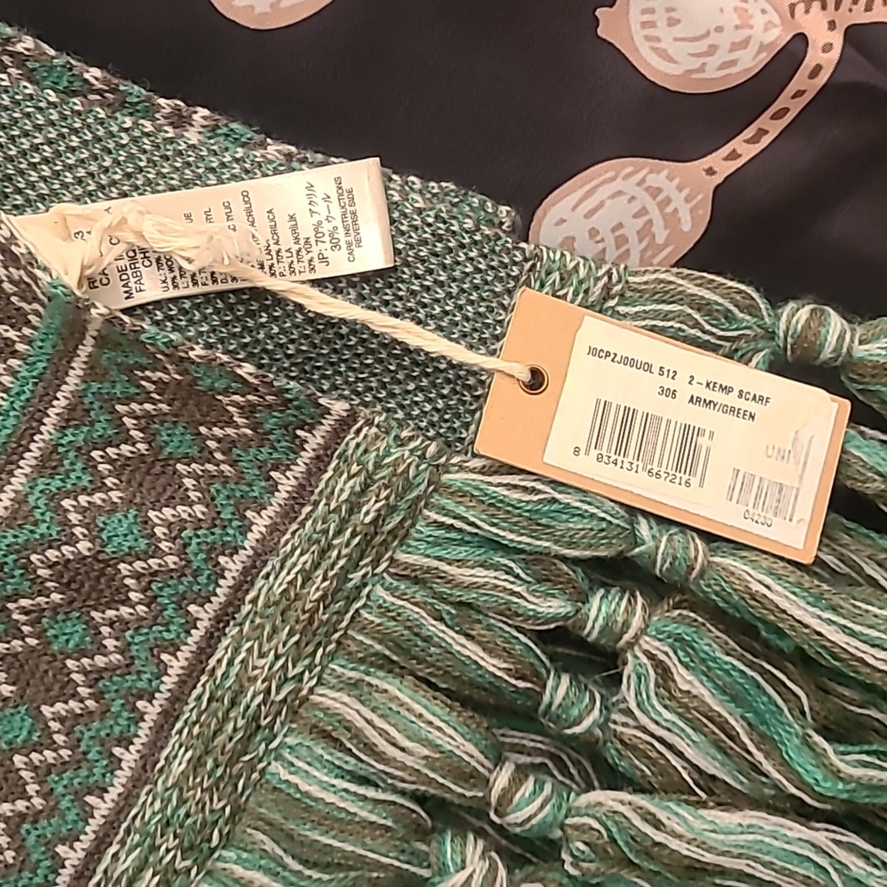 Diesel Green Patterned Scarf - Picture 3 of 11